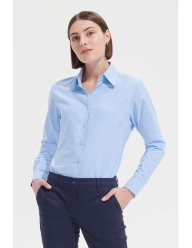 SOL-16020-Womens Oxford-Blouse Embassy Long Sleeve